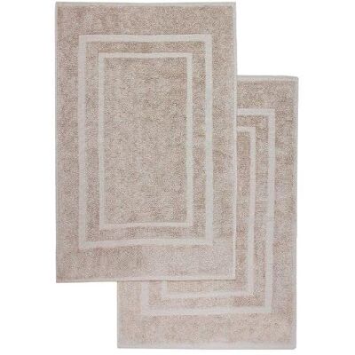 NatureMark Lot de 2 tapis de bain Qualité supérieure 100% coton 50 x 80 cm Tapis de douche Couleur : sable/beige NatureMark Lot de 2 tapis de bain Qualité supérieure 100% coton 50 x 80 cm Tapis de douche Couleur : sable/beige