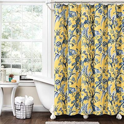 Lush Decor Dolores Rideau de douche Jaune 183 x 183 cm Lush Decor Dolores Rideau de douche Jaune 183 x 183 cm