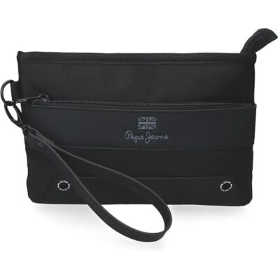Pepe Jeans Sutton Sac à main noir 25 x 16 x 1 cm Grand compartiment, bretelles réglables, idéal pour un usage quotidien, polyester avec détails en cuir synthétique Pepe Jeans Sutton Sac à main noir 25 x 16 x 1 cm Grand compartiment, bretelles réglables, idéal pour un usage quotidien, polyester avec détails en cuir synthétique
