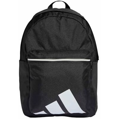 adidas Mixte Essentials Back To Campus Bars Backpack, black/white, One size adidas Mixte Essentials Back To Campus Bars Backpack, black/white, One size