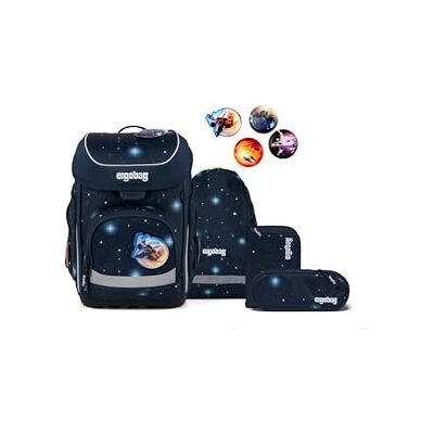 ergobag Ensemble cartable Cubo, Kobärnikus Bleu foncé, Taille unique Cartable ergonomique classique 5 pièces pour le 1er Classe d'école primaire ergobag Ensemble cartable Cubo, Kobärnikus Bleu foncé, Taille unique Cartable ergonomique classique 5 pièces pour le 1er Classe d'école primaire