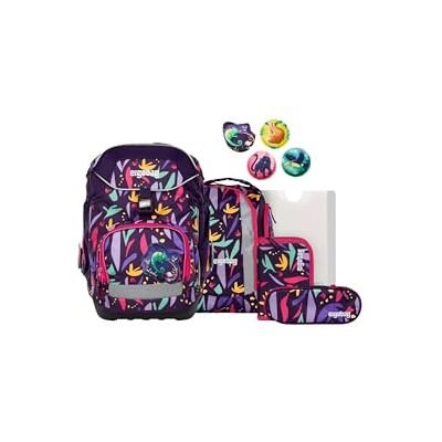 ergobag Lot de 6 cartables ergonomiques flexibles pour l'école primaire pour filles et garçons, Ambärzonas Violet, Einheitsgröße, Ensemble cartable ergobag Lot de 6 cartables ergonomiques flexibles pour l'école primaire pour filles et garçons, Ambärzonas Violet, Einheitsgröße, Ensemble cartable