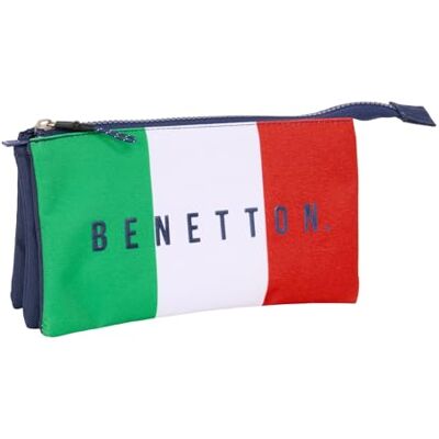 safta Benetton Flag Trousse triple pour enfant, idéale pour les enfants d'âge scolaire, confortable et polyvalente, qualité et résistance, 22 x 3 x 12 cm, bleu marine, M, Décontracté safta Benetton Flag Trousse triple pour enfant, idéale pour les enfants d'âge scolaire, confortable et polyvalente, qualité et résistance, 22 x 3 x 12 cm, bleu marine, M, Décontracté