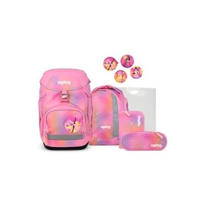 ergobag Ensemble cartable, Unbesiegbär Rose, Taille unique Sac à dos d'école ergonomique, ensemble flexible de 6 pièces pour le 1er Classe d'école primaire, convient pour les filles et ergobag Ensemble cartable, Unbesiegbär Rose, Taille unique Sac à dos d'école ergonomique, ensemble flexible de 6 pièces pour le 1er Classe d'école primaire, convient pour les filles et