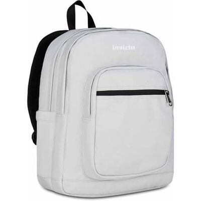 Invicta Jelek Sac à dos d'école, gris étincelant, double compartiment avec poche pour ordinateur et poche pour bouteille, 34 l, école secondaire et secondaire, pour fille Invicta Jelek Sac à dos d'école, gris étincelant, double compartiment avec poche pour ordinateur et poche pour bouteille, 34 l, école secondaire et secondaire, pour fille