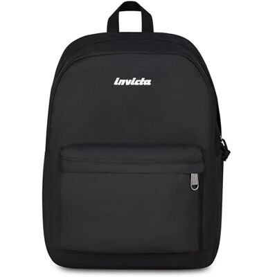 Invicta Sac à dos d'école Carlson, noir, mono compartiment avec poche pour PC et poche pour bouteille d'eau, 24 l, école moyenne et supérieure, sac à dos fille, Noir , Taglia Unica, Noir, Taille Invicta Sac à dos d'école Carlson, noir, mono compartiment avec poche pour PC et poche pour bouteille d'eau, 24 l, école moyenne et supérieure, sac à dos fille, Noir , Taglia Unica, Noir, Taille