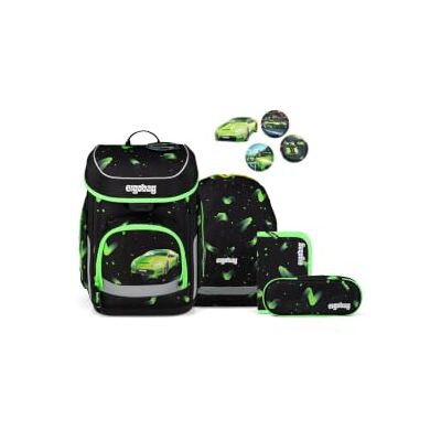 ergobag Ensemble cartable Cubo, Rail d'entraînement Noir, Taille unique Cartable ergonomique classique 5 pièces pour le 1er Classe d'école primaire ergobag Ensemble cartable Cubo, Rail d'entraînement Noir, Taille unique Cartable ergonomique classique 5 pièces pour le 1er Classe d'école primaire