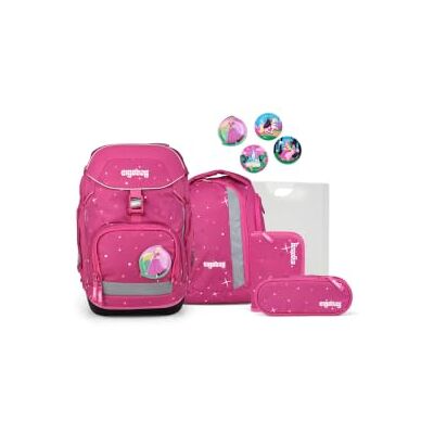 ergobag Ensemble cartable, Verrou d'ours magique Rose, Taille unique Sac à dos d'école ergonomique, ensemble flexible de 6 pièces pour le 1er Classe d'école primaire, convient pour les filles et ergobag Ensemble cartable, Verrou d'ours magique Rose, Taille unique Sac à dos d'école ergonomique, ensemble flexible de 6 pièces pour le 1er Classe d'école primaire, convient pour les filles et