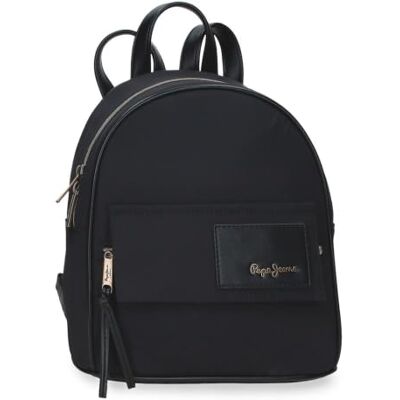 Pepe Jeans Ease Sac à dos décontracté noir 23 x 26 x 10 cm Poche arrière anti-vol, poches intérieures, poignée supérieure, polyester avec détails en cuir synthétique, By Joumma Bags Pepe Jeans Ease Sac à dos décontracté noir 23 x 26 x 10 cm Poche arrière anti-vol, poches intérieures, poignée supérieure, polyester avec détails en cuir synthétique, By Joumma Bags