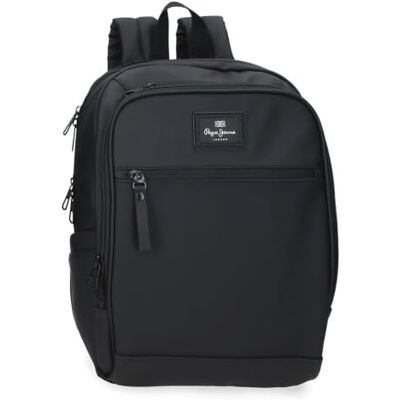 Pepe Jeans Dudley Sac à dos pour ordinateur portable adaptable Noir 25 x 37 Poche anti-vol, adaptable au trolley, polyester avec détails en cuir synthétique, portable 13,3 pouces, 9,3 L Pepe Jeans Dudley Sac à dos pour ordinateur portable adaptable Noir 25 x 37 Poche anti-vol, adaptable au trolley, polyester avec détails en cuir synthétique, portable 13,3 pouces, 9,3 L