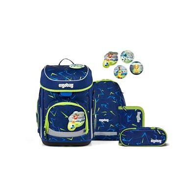 ergobag Ensemble cartable Cubo, Ours d'équitation en dentelle Bleu foncé Cartable ergonomique classique 5 pièces pour le 1er Classe d'école primaire ergobag Ensemble cartable Cubo, Ours d'équitation en dentelle Bleu foncé Cartable ergonomique classique 5 pièces pour le 1er Classe d'école primaire