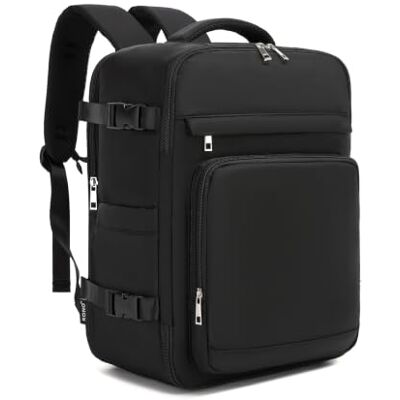 Kono Ryanair Sac à dos 40 x 30 x 20, bagage à main 24 l, sac à dos de voyage avec support d'ordinateur de 16 pouces avec ouverture à 180°, port USB, poche antivol et sangle de chariot, Noir, 40 x 30 x Kono Ryanair Sac à dos 40 x 30 x 20, bagage à main 24 l, sac à dos de voyage avec support d'ordinateur de 16 pouces avec ouverture à 180°, port USB, poche antivol et sangle de chariot, Noir, 40 x 30 x
