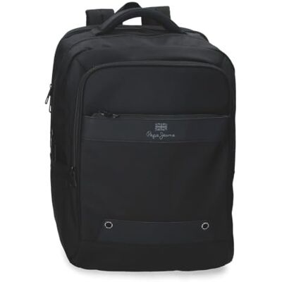 Pepe Jeans Sutton Sac à dos pour ordinateur portable adaptable Noir 31 x 44 Poche anti-vol, adaptable au trolley, polyester avec détails en cuir synthétique, portable 15,6 pouces, 20,5 L Pepe Jeans Sutton Sac à dos pour ordinateur portable adaptable Noir 31 x 44 Poche anti-vol, adaptable au trolley, polyester avec détails en cuir synthétique, portable 15,6 pouces, 20,5 L