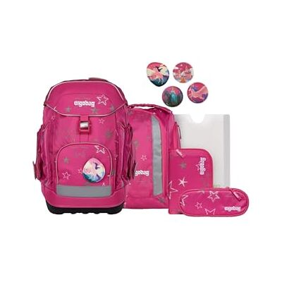 ergobag Lot de 6 sacs à dos d'écolier ergonomiques pour filles et garçons, idéal pour les grands enfants à partir de la 1ère classe, Ours étoilé Rose, Einheitsgröße, Ensemble cartable ergobag Lot de 6 sacs à dos d'écolier ergonomiques pour filles et garçons, idéal pour les grands enfants à partir de la 1ère classe, Ours étoilé Rose, Einheitsgröße, Ensemble cartable