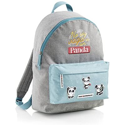 Miquelrius Grand sac à dos Panda Deux compartiments, hydrofuge, dos ergonomique, base renforcée, couleur gris, MissBordelike Miquelrius Grand sac à dos Panda Deux compartiments, hydrofuge, dos ergonomique, base renforcée, couleur gris, MissBordelike