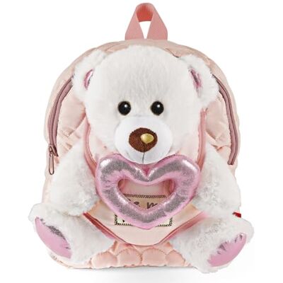 PERLETTI Nounours Sac à Dos Enfant 3 4 5 Ans avec Coeur Rose Sac de Sport avec Peluche Amovible Animal Teddy Bear pour École Maternelle Cartable Sacoche Douce avec Ours Petit Fille PERLETTI Nounours Sac à Dos Enfant 3 4 5 Ans avec Coeur Rose Sac de Sport avec Peluche Amovible Animal Teddy Bear pour École Maternelle Cartable Sacoche Douce avec Ours Petit Fille