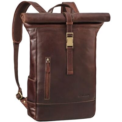 STILORD Harriet Sac à dos vintage en cuir avec compartiment pour ordinateur portable 15,6", pour homme et femme STILORD Harriet Sac à dos vintage en cuir avec compartiment pour ordinateur portable 15,6", pour homme et femme