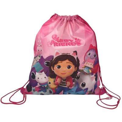 CARTOON Sac avec bretelles en corde et fermeture à cordon sac 40 x 35 cm accessoire pour enfants, Gabby's Dollhouse, 40 x 35 cm, Décontracté CARTOON Sac avec bretelles en corde et fermeture à cordon sac 40 x 35 cm accessoire pour enfants, Gabby's Dollhouse, 40 x 35 cm, Décontracté