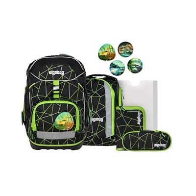 ergobag Lot de 6 sacs à dos d'écolier ergonomiques et flexibles Pour l'école primaire de première classe Pour filles et garçons, Cybär Race Noir, Einheitsgröße, Ensemble cartable ergobag Lot de 6 sacs à dos d'écolier ergonomiques et flexibles Pour l'école primaire de première classe Pour filles et garçons, Cybär Race Noir, Einheitsgröße, Ensemble cartable