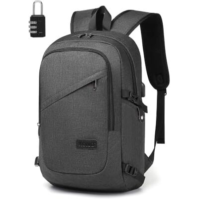 Kono Sac à Dos Antivol pour 15,6 Ordinateur Portable avec Port de Charge USB, Sac à Dos Léger Résistant à l'Eau, Sac à Dos d'École, Sac à Dos pour Homme et Femme (15,6 Pouces-Gris Foncé) Kono Sac à Dos Antivol pour 15,6 Ordinateur Portable avec Port de Charge USB, Sac à Dos Léger Résistant à l'Eau, Sac à Dos d'École, Sac à Dos pour Homme et Femme (15,6 Pouces-Gris Foncé)