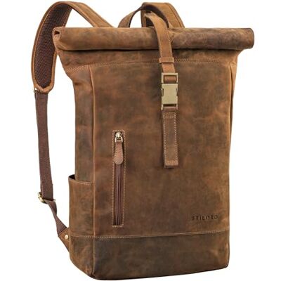 STILORD Harriet Sac à dos vintage en cuir avec compartiment pour ordinateur portable 15,6", pour homme et femme STILORD Harriet Sac à dos vintage en cuir avec compartiment pour ordinateur portable 15,6", pour homme et femme