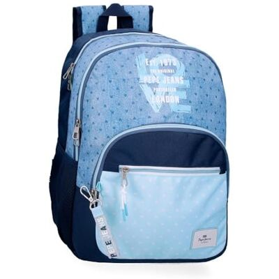Pepe Jeans Noni Denim Sac à dos double compartiment bleu 32 x 44 x 22 cm Polyester by Joumma Bags, bleu, Talla única, Sac à dos double compartiment Pepe Jeans Noni Denim Sac à dos double compartiment bleu 32 x 44 x 22 cm Polyester by Joumma Bags, bleu, Talla única, Sac à dos double compartiment