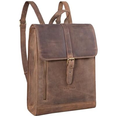 STILORD "Grover" Sac à Dos Ordinateur en Cuir Homme Femme Grand Sac Tyrolien XL Sac à Dos Cartable pour Ordinateur 16 Pouces Sac de Voyage en Cuir Véritable Couleur:marron moyen STILORD "Grover" Sac à Dos Ordinateur en Cuir Homme Femme Grand Sac Tyrolien XL Sac à Dos Cartable pour Ordinateur 16 Pouces Sac de Voyage en Cuir Véritable Couleur:marron moyen