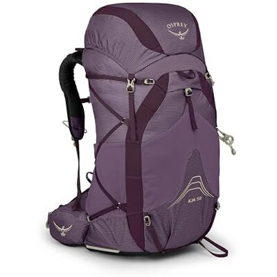 Osprey Sac de randonnée léger Eja 58 pour femme, Purple Dusk, WXS/S, Sac à dos de randonnée ultraléger Osprey Sac de randonnée léger Eja 58 pour femme, Purple Dusk, WXS/S, Sac à dos de randonnée ultraléger