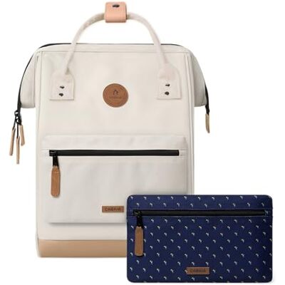 Cabaïa CABAIA Sac à Dos Adventurer Cape Town Medium 18L Déperlant Compartiment Ordinateur Portable 13-2 Poches Certifié Vegan Sac Voyage, Affaires, École pour Homme et Femme Crème Cabaïa CABAIA Sac à Dos Adventurer Cape Town Medium 18L Déperlant Compartiment Ordinateur Portable 13-2 Poches Certifié Vegan Sac Voyage, Affaires, École pour Homme et Femme Crème