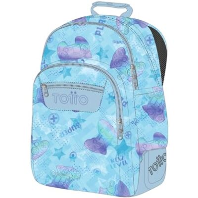 Totto Grand sac à dos scolaire modèle Rayol, capacité 19 L, 3 compartiments, 2 poches bouteille, poche pour PC 14", dos ergonomique avec flux d'air, bretelles en S, imprimé polaire Totto Grand sac à dos scolaire modèle Rayol, capacité 19 L, 3 compartiments, 2 poches bouteille, poche pour PC 14", dos ergonomique avec flux d'air, bretelles en S, imprimé polaire