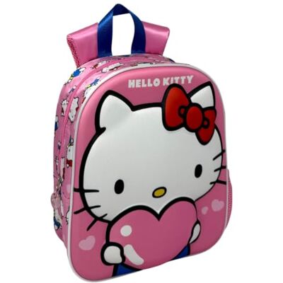 CARTOON Sac à dos 3D pour enfants 31 cm avec poche latérale, Hello Kitty, 31 cm, Décontracté CARTOON Sac à dos 3D pour enfants 31 cm avec poche latérale, Hello Kitty, 31 cm, Décontracté