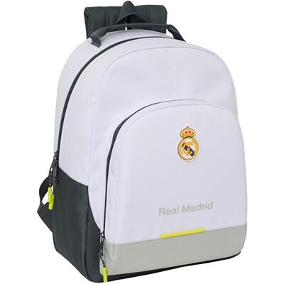 safta Real Madrid Equizzature 25/26 Sac à dos d'école adaptable en landau, idéal pour les enfants de différents âges, confortable et polyvalent, qualité et résistance, 32 x 15 x 42 cm, blanc, M safta Real Madrid Equizzature 25/26 Sac à dos d'école adaptable en landau, idéal pour les enfants de différents âges, confortable et polyvalent, qualité et résistance, 32 x 15 x 42 cm, blanc, M