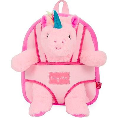 PERLETTI Sac à Dos Peluche pour Enfant 3 4 5 Ans Mini Cartable de Voyage et Doudou Animal pour École Maternelle Petit Jouet Doux et Sacoche pour Fille Garçon 21x27x9 cm (Licorne Rose) PERLETTI Sac à Dos Peluche pour Enfant 3 4 5 Ans Mini Cartable de Voyage et Doudou Animal pour École Maternelle Petit Jouet Doux et Sacoche pour Fille Garçon 21x27x9 cm (Licorne Rose)