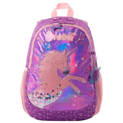 Totto Sac à dos pour enfant, modèle Unispace M, sac à dos moyen, capacité 14 l, 2 compartiments, 2 poches pour bouteille, organiseur interne, bretelles rembourrées, résistant et durable, violet Totto Sac à dos pour enfant, modèle Unispace M, sac à dos moyen, capacité 14 l, 2 compartiments, 2 poches pour bouteille, organiseur interne, bretelles rembourrées, résistant et durable, violet