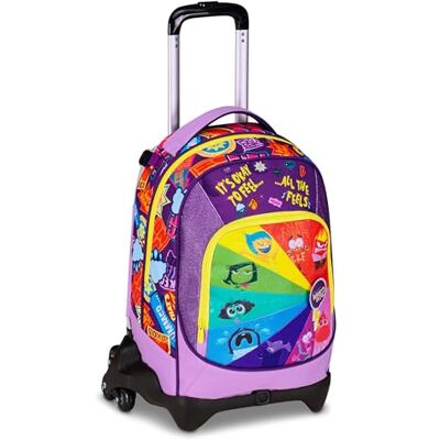 Seven Inside Out 2 Trolley Jack 3 Roues Violet 3 en 1 Triple Sac à Dos avec Chariot Amovible 33L École Primaire Fille Seven Inside Out 2 Trolley Jack 3 Roues Violet 3 en 1 Triple Sac à Dos avec Chariot Amovible 33L École Primaire Fille