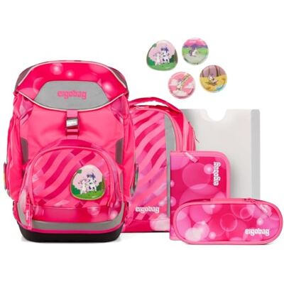 ergobag Lot de 6 sacs à dos d'écolier ergonomiques et flexibles Pour l'école primaire de première classe Pour filles et garçons, Licorne colorée Rose, Einheitsgröße, Ensemble cartable ergobag Lot de 6 sacs à dos d'écolier ergonomiques et flexibles Pour l'école primaire de première classe Pour filles et garçons, Licorne colorée Rose, Einheitsgröße, Ensemble cartable