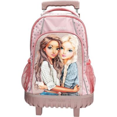 Depesche TOPModel Dots 14009 Sac à dos d'écolier à roulettes Rose avec motif modèle à pois et paillettes Sac d'école avec poignée télescopique et roulettes Depesche TOPModel Dots 14009 Sac à dos d'écolier à roulettes Rose avec motif modèle à pois et paillettes Sac d'école avec poignée télescopique et roulettes