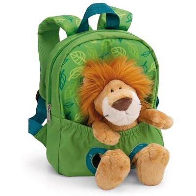 NICI Sac à dos 21x26cm avec peluche lion 25cm vert Cartable de maternelle doux et moelleux avec peluche amovible pour garçons et filles de 2 à 5 ans 61746 NICI Sac à dos 21x26cm avec peluche lion 25cm vert Cartable de maternelle doux et moelleux avec peluche amovible pour garçons et filles de 2 à 5 ans 61746