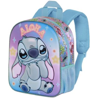 CARTOON Sac à dos 3D pour enfants 31 cm avec poche latérale, Stitch 3, 31 cm, Décontracté CARTOON Sac à dos 3D pour enfants 31 cm avec poche latérale, Stitch 3, 31 cm, Décontracté