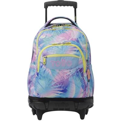 Totto Sac à dos scolaire à roulettes, modèle Renglones, capacité 26,21 litres, poche pour PC 14", poche bouteille, bretelles en S pour plus de confort, résistant, Prisme, 32 x 45.5 x 18, Urbain Totto Sac à dos scolaire à roulettes, modèle Renglones, capacité 26,21 litres, poche pour PC 14", poche bouteille, bretelles en S pour plus de confort, résistant, Prisme, 32 x 45.5 x 18, Urbain