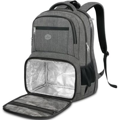 MATEIN Sac à dos pour ordinateur portable, porte-repas thermique, 17 pouces sac à dos, imperméable, sac pour réfrigérateur, bureau, sacs de voyage pour femme, homme, université, travail pique-nique MATEIN Sac à dos pour ordinateur portable, porte-repas thermique, 17 pouces sac à dos, imperméable, sac pour réfrigérateur, bureau, sacs de voyage pour femme, homme, université, travail pique-nique