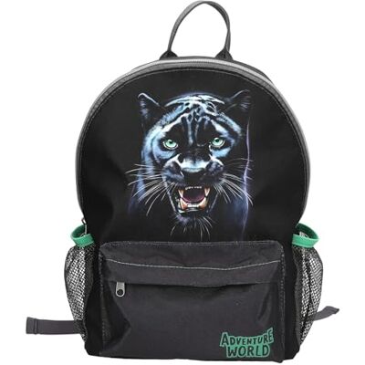 Depesche 13694 Adventure World Panther Sac à dos noir et vert avec motif panthère, sac à bandoulière réglable Depesche 13694 Adventure World Panther Sac à dos noir et vert avec motif panthère, sac à bandoulière réglable