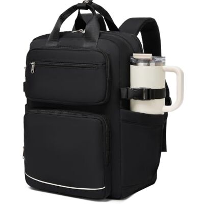 Kono Sac à Dos pour Ordinateur Portable 15,6 Pouces pour Femme Sac à Dos Décontracté Grande Capacité, Résistant à l'Eau pour Voyage, Bureau, Études (Noir) Kono Sac à Dos pour Ordinateur Portable 15,6 Pouces pour Femme Sac à Dos Décontracté Grande Capacité, Résistant à l'Eau pour Voyage, Bureau, Études (Noir)