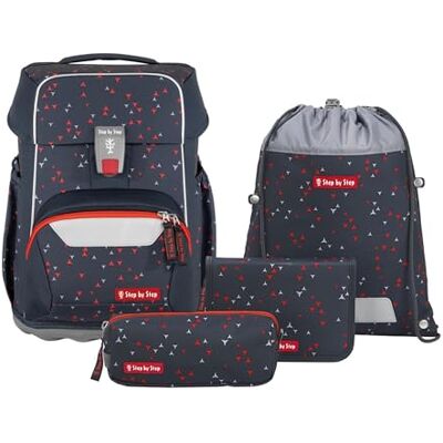 Step by Step Basis Ensemble cartable 4 pièces, gris anthracite, sac d'école ergonomique avec réflecteurs, sangle de hanche et de poitrine, pour enfants de première classe, 20 litres, anthracite Step by Step Basis Ensemble cartable 4 pièces, gris anthracite, sac d'école ergonomique avec réflecteurs, sangle de hanche et de poitrine, pour enfants de première classe, 20 litres, anthracite