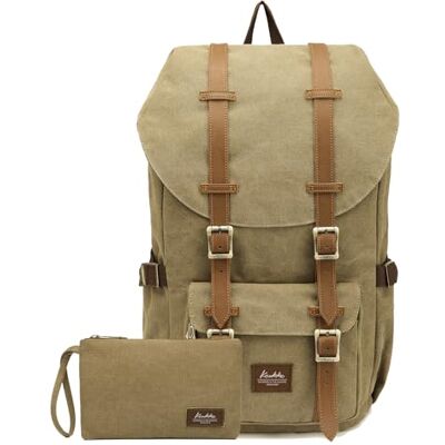 KAUKKO Sac à dos pour ordinateur portable Sac extérieur fonctionnel pour Voyager & Camping Sac à dos étudiant pour étudiant universitaire, Marron (Khaki2pc), 45 centimeters, Sac à dos loisir KAUKKO Sac à dos pour ordinateur portable Sac extérieur fonctionnel pour Voyager & Camping Sac à dos étudiant pour étudiant universitaire, Marron (Khaki2pc), 45 centimeters, Sac à dos loisir