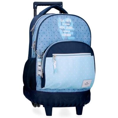 Pepe Jeans Noni Denim Sac à dos compact 2 roues Bleu 32 x 43 x 21 cm Polyester by Joumma Bags, bleu, Talla única, Sac à dos compact 2 roues Pepe Jeans Noni Denim Sac à dos compact 2 roues Bleu 32 x 43 x 21 cm Polyester by Joumma Bags, bleu, Talla única, Sac à dos compact 2 roues