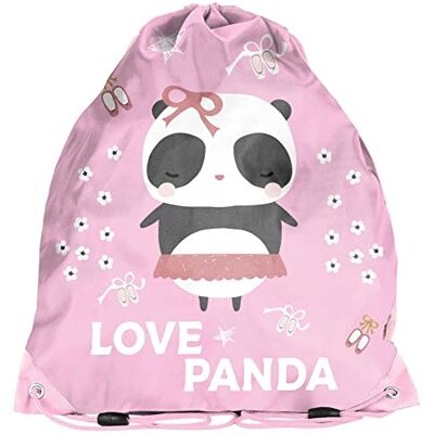PASO Panda Sac de sport pour enfant 36 x 32 cm Avec cordon de serrage Sac à dos pour l'école, le sport, les loisirs Sac de gym Panda Love PASO Panda Sac de sport pour enfant 36 x 32 cm Avec cordon de serrage Sac à dos pour l'école, le sport, les loisirs Sac de gym Panda Love
