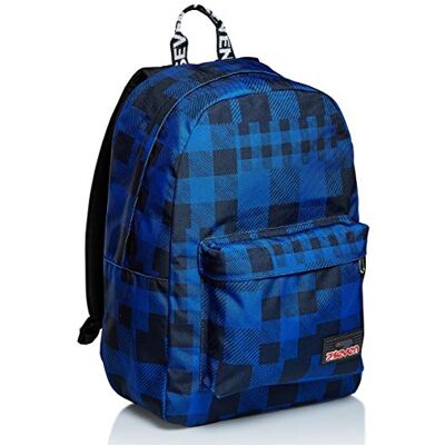 Sac à dos Invicta Ischoolpack Check Bleu Sept - Backpack Sac à dos Invicta Ischoolpack Check Bleu Sept - Backpack