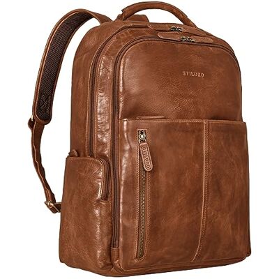 STILORD "Sherlock" Sac à Dos Cuir Hommes et Femmes Sac à Dos Étudiant Vintage en Cuir Sac à Dos de Ville Grand Messenger Sac à Dos Rétro Couleur:brandy cognac STILORD "Sherlock" Sac à Dos Cuir Hommes et Femmes Sac à Dos Étudiant Vintage en Cuir Sac à Dos de Ville Grand Messenger Sac à Dos Rétro Couleur:brandy cognac