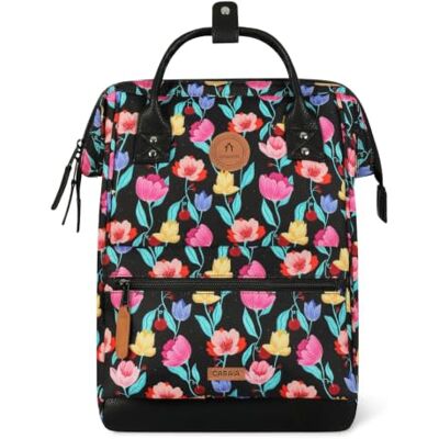 CABAIA Cabaïa Sac à dos Adventurer Vegan Nubuck pour femme Taille unique, Motif floral noir, M, Moderne, urbain, loisirs CABAIA Cabaïa Sac à dos Adventurer Vegan Nubuck pour femme Taille unique, Motif floral noir, M, Moderne, urbain, loisirs